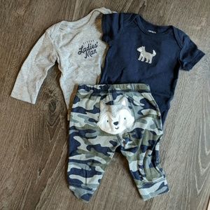 Carter's Boy Bodysuits and Pants Set 3 Months